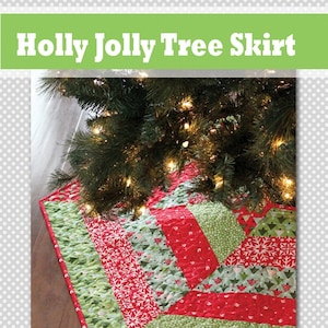 Holly Jolly Tree Skirt Pattern by Andy Knowlton  of A Bright Corner, Christmas Tree Skirt Patern