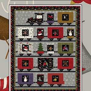 Next Stop North Pole , a Quilt Pattern by Coach House Designs, Train Quilt Pattern, Christmas Train