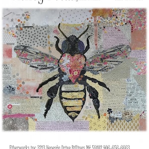 Honey Bee, Collage Quilt Pattern by Laura Heine of Fiberworks