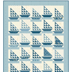 Deep Blue Sea Quilt Pattern by Laundry Basket Quilts, Sail Boat Quilt Pattern