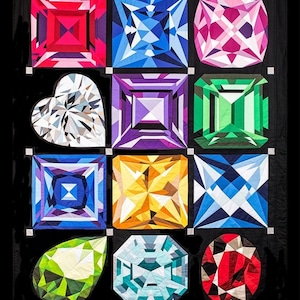 Birthstone Series Quilt Patterns, Individual or Complete Set, by MJ Kinman