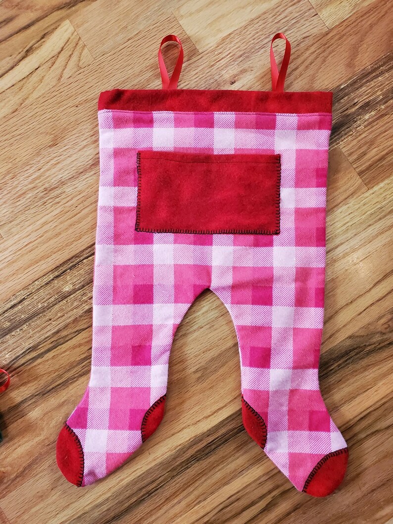 Baby's First Christmas Stocking Long John Christmas Etsy