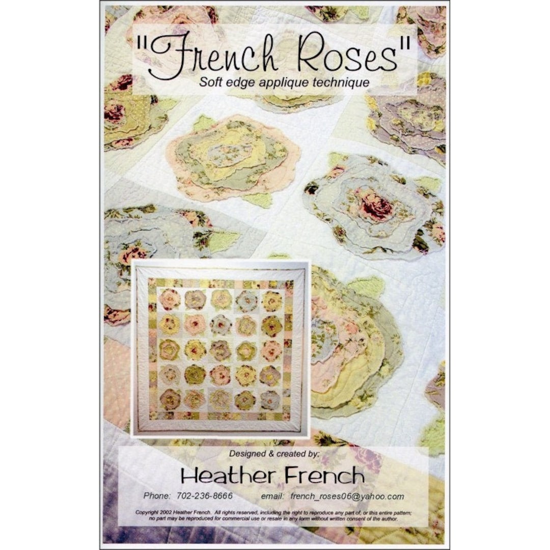 French Roses Quilt Pattern From Vintage Meadow Artworks Etsy