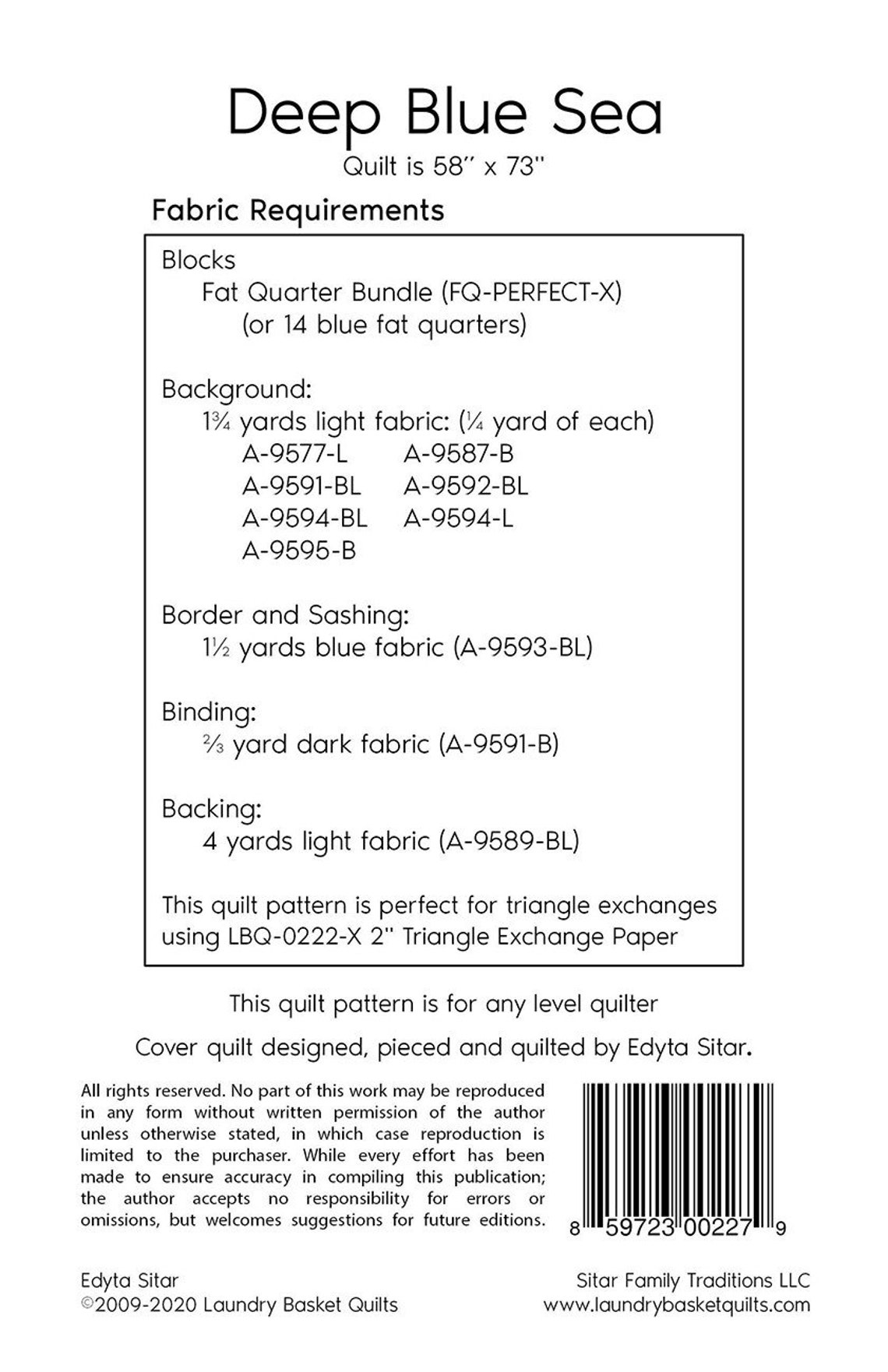 Deep Blue Sea Quilt Pattern by Laundry Basket Quilts Sail - Etsy