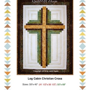 Log Cabin Christian Cross, Quilt Pattern by Quilt Fox Design