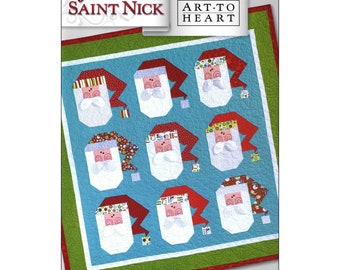 Jolly Old Saint Nick Quilt Pattern by Art To Heart,  Santa Clause Quilt Pattern