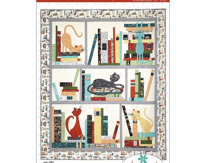 Purrfect Library Pattern Book Case Quilt Pattern by Etsy