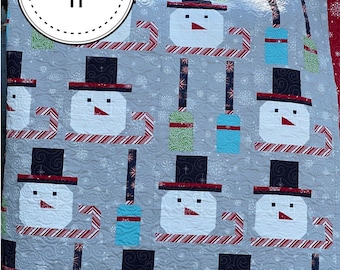 Frosty Quilt Pattern by Laugh Yourself Into Stitches, Snowman Quilt Pattern, Winter Quilt