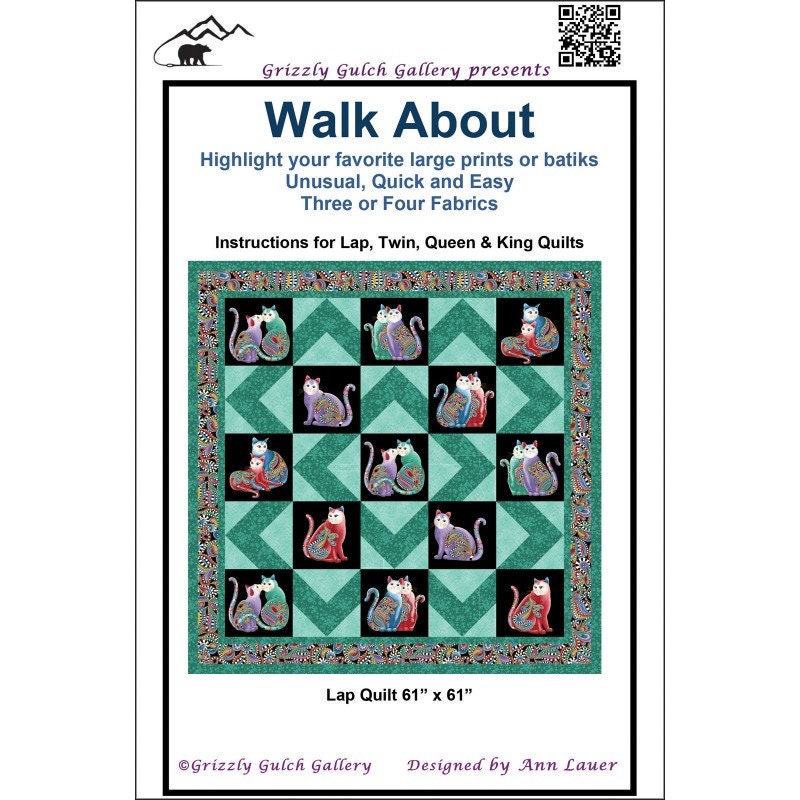 Walk About Quilt Pattern by Ann Lauer of Grizzly Gulch Gallery | Etsy