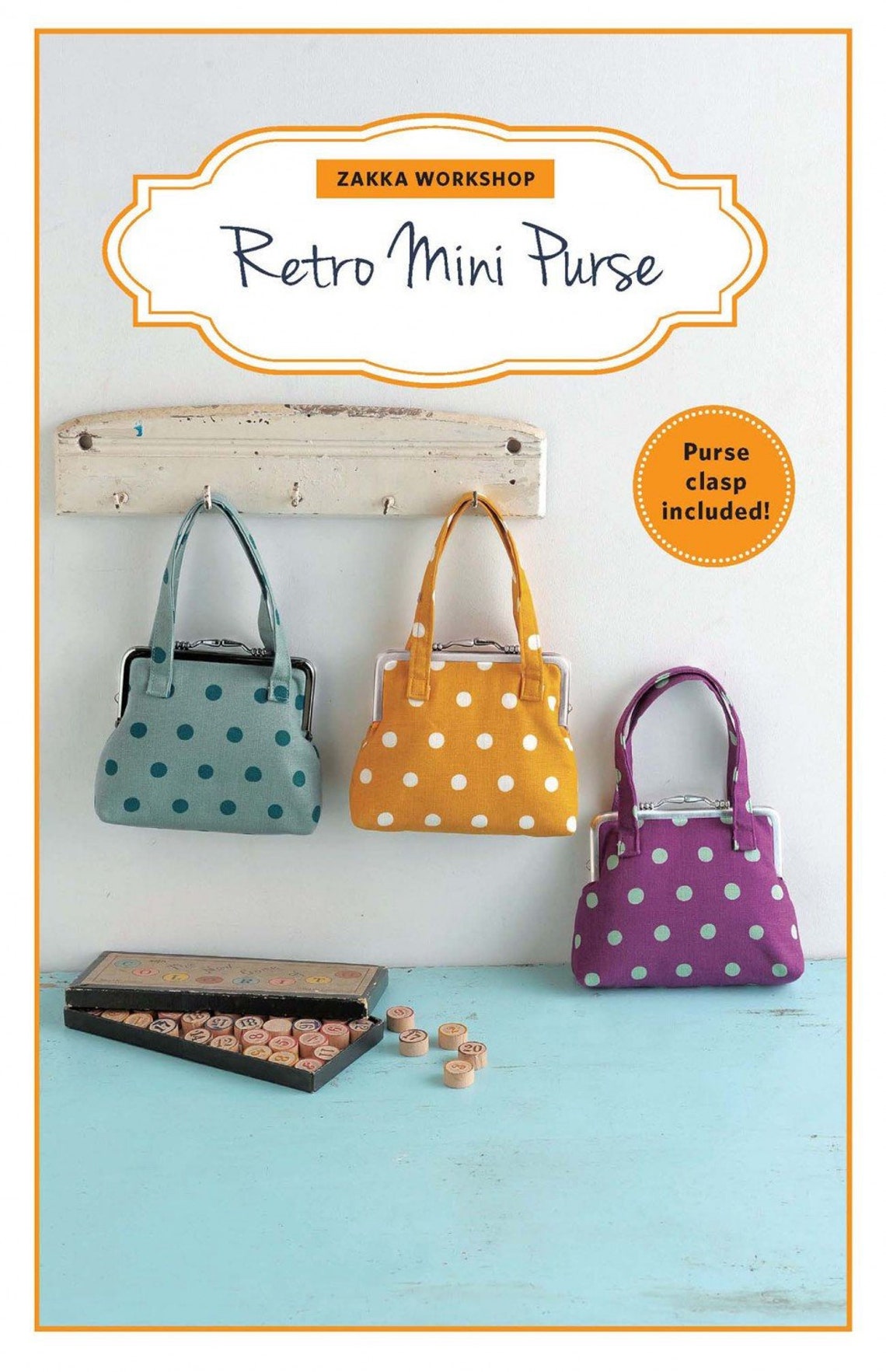 Retro Mini Purse Kit Pattern Clasp and String by Zakka Etsy
