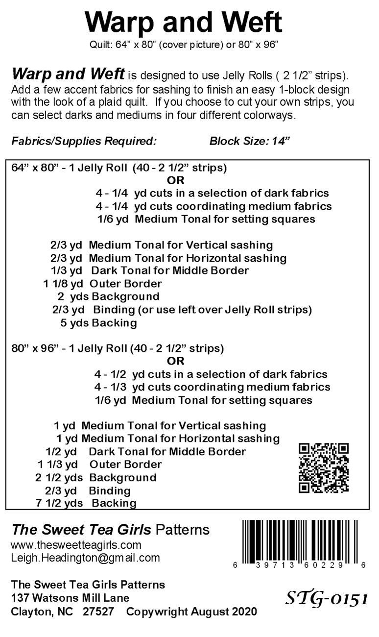 Warp and Weft a Quilt Pattern by the Sweet Tea Girls Etsy