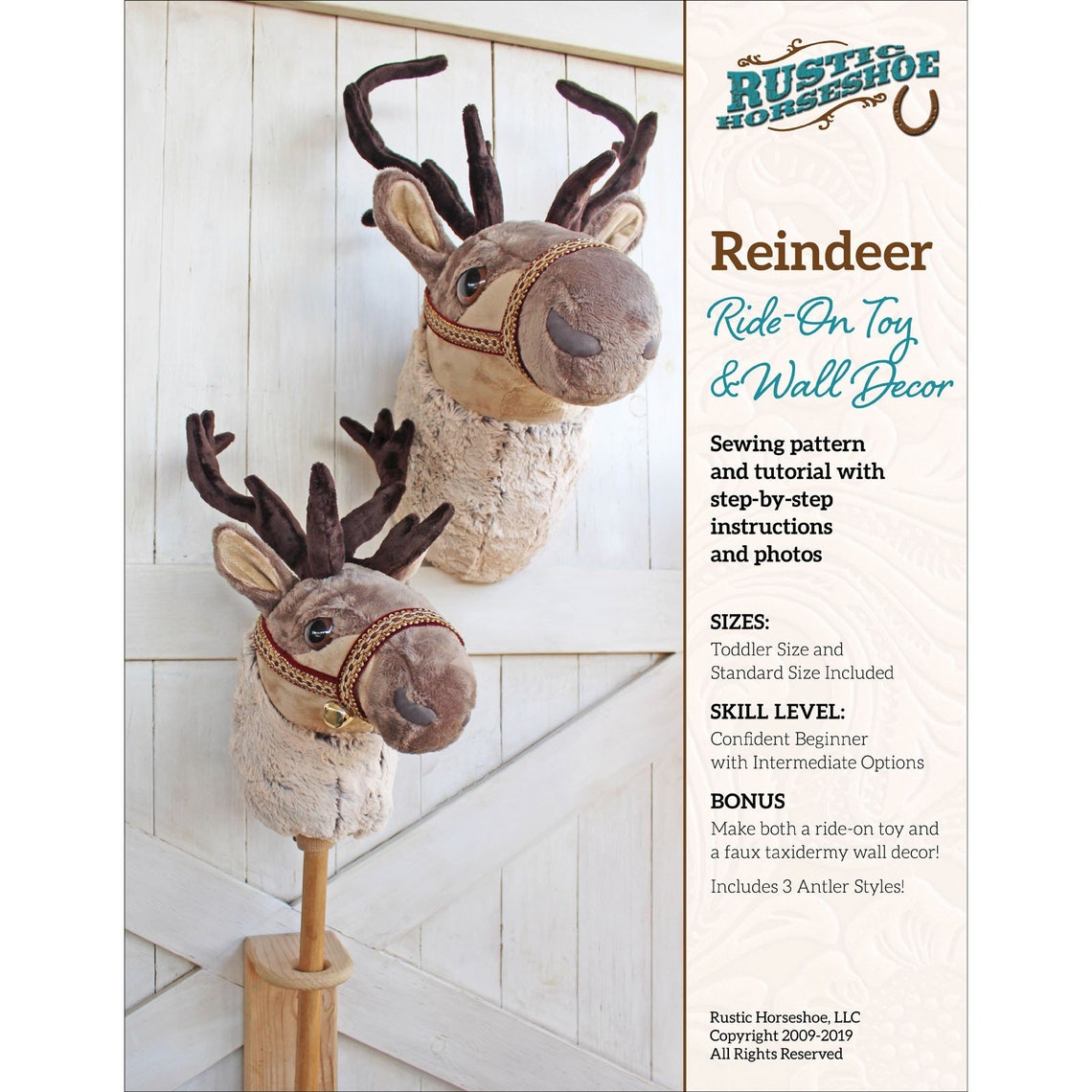 Reindeer Ride-on Toy & Wall Decor Pattern by Rust Horseshoe - Etsy