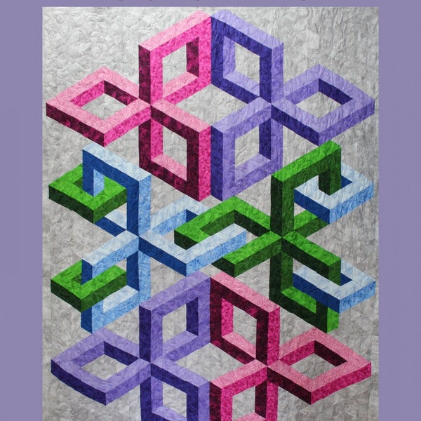 Serenade Quilt Pattern by Quilter's Clinic, 3-d Illusion quilt pattern