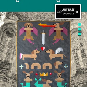 Mythical Wieners Quilt Pattern by Art East Quilting C0. Dachshund Quilt Pattern