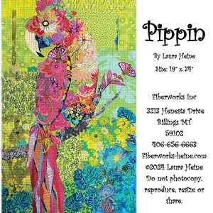 Pippin Parrot Collage Quilt Pattern by Laura Heine of Fiberworks
