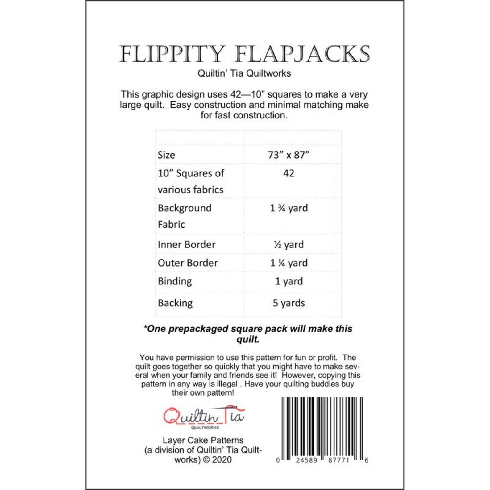 Flippity Flapjacks Quilt Pattern by Quiltin' Tia Etsy