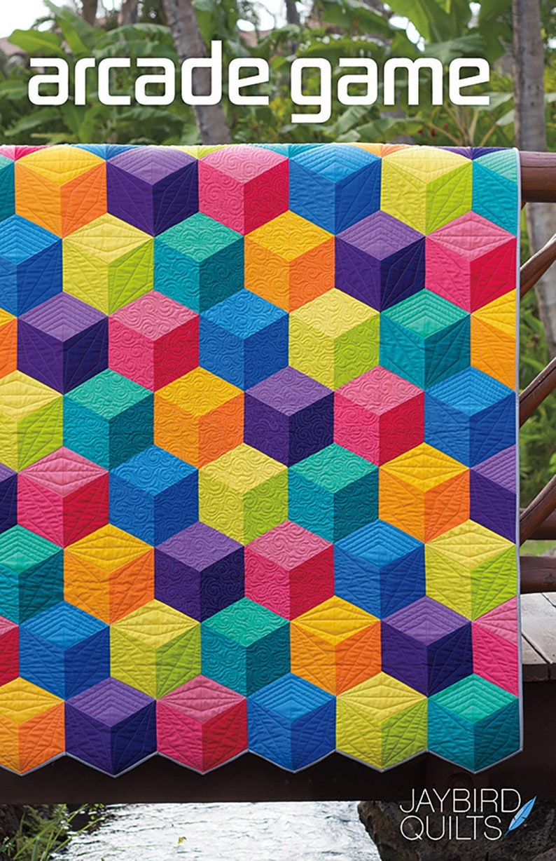 Arcade Game Quilt Pattern by Jaybird Quilts Tumbling Blocks Etsy