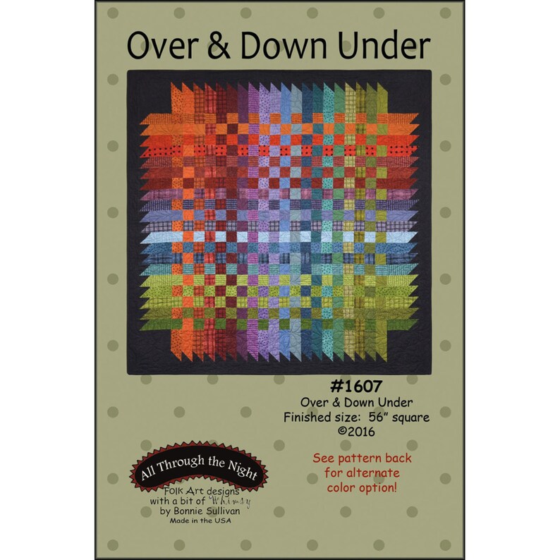 Over & Down Under Quilt Pattern by Bonnie Sullivan of Folk Art Etsy