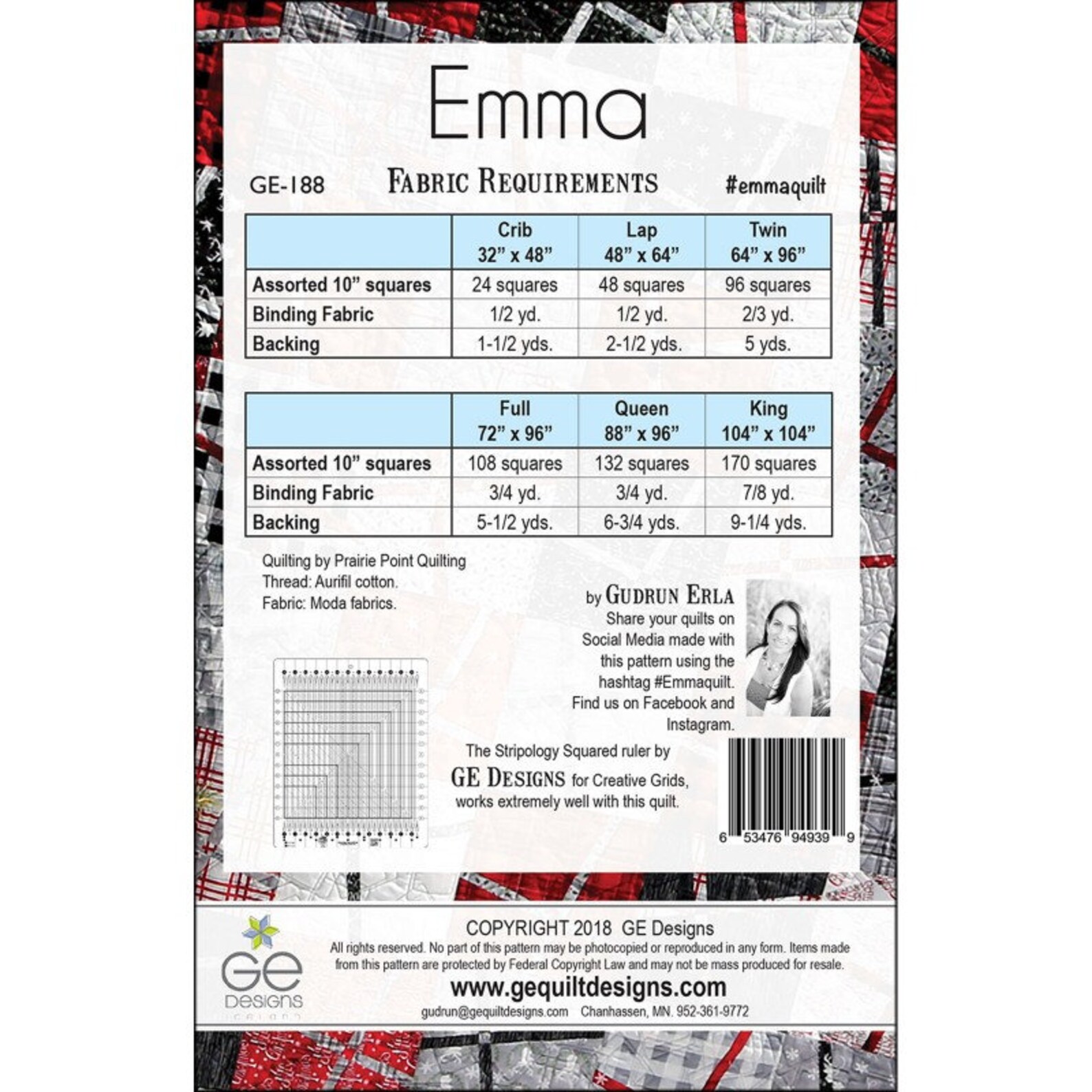 Emma Quilt Pattern by GE Designs Layer Cake Quilt Pattern Etsy