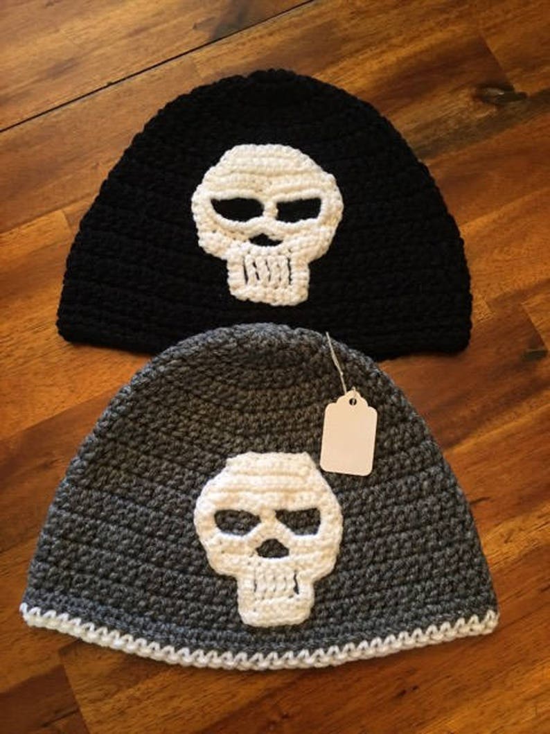 Crochet Skull Hat Etsy