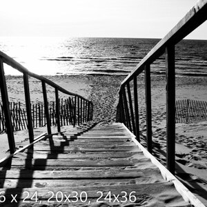 Black & White Photography The Stairs at the End of the World fine art print, home decor, wall photo, beach, stairs, summer image 4