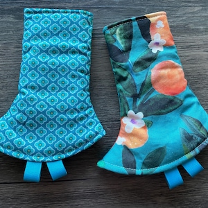 Ready to Ship Reversible Corner Suckpads for Tula Happy Baby Ergo Mabe and Lillebaby, Oranges and Teal, Artipoppe Suckpads