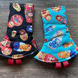 Ventosas reversibles de esquina listas para enviar para Tula Happy Baby Ergo y Lillebaby, estampados reversibles de muñecas anidadas, Artipoppe