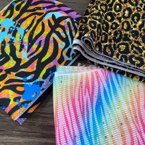 Bullet Fabric Strips, 6” Wide by 60” Long, Leopard Zebra and Tiger Prints, Quick to Ship