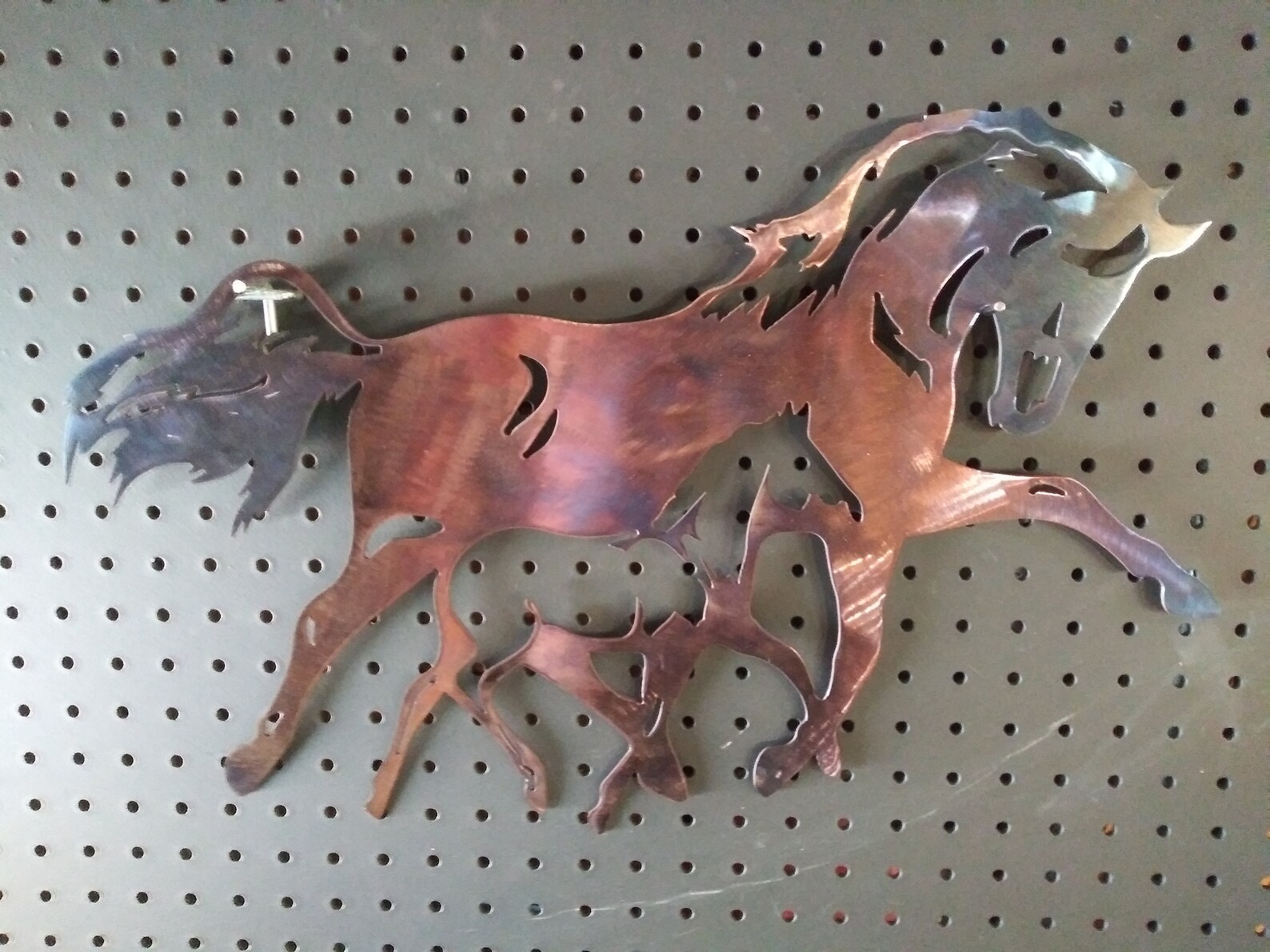 Metal Horse With Colt Etsy