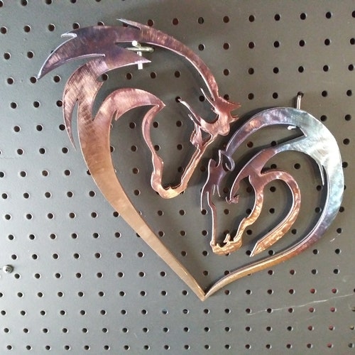 Metal Horse Heart Sign Metal Horse Decor Horse Heart Metal Etsy