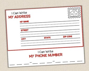 Name Address Phone Number Worksheet Handwriting Letter Practice Envelope Homeschool Printable