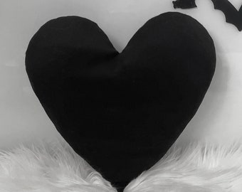 Black Heart Pillow Gothic Gift