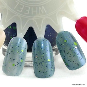 First and 10 neon green glitter deep blue seattle seahawks colors Team Spirit line glitter nail polish vegan nail polish cruelty free image 1