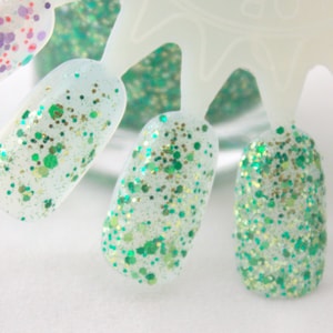 Wearing Green- Gold Glitter Nail Polish St Patrick polish 5 free handmade nail polish vegan cruelty free indie polish