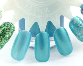 Teal Me - blue green shimmer nail polish, turquoise teal nails, handmade indie nail polish, vegan