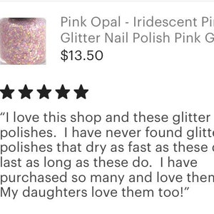 Pink Opal Iridescent Pink Glitter Nail Polish Pink Gold Rose Holographic 5 free nail polish handmade indie nail polish vegan cruelty free image 8