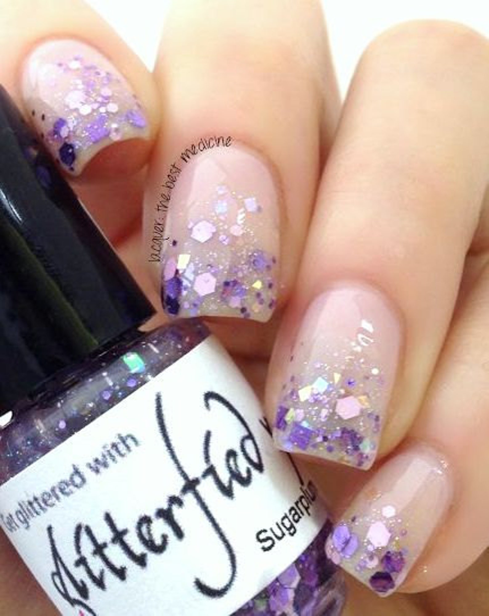 Sugarplum Iridescent Glitter Nail Polish Holographic Purple Etsy