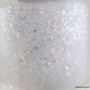 Diamond Ring Opal Glitter Iridescent Nail Polish Aurora Borealis nail 5 free nail polish handmade indie nail vegan cruelty free image 2