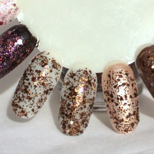 Hot Cocoa - Copper Bronze Brown, Glitter Nail Polish, Fall, Autumn nailpolish, 5 free nail polish, handmade nail polish, vegan nail