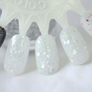 Snow Blind Silver Holographic White Glitter Nail Polish 5 free nail polish handmade indie nail polish vegan cruelty free nail polish