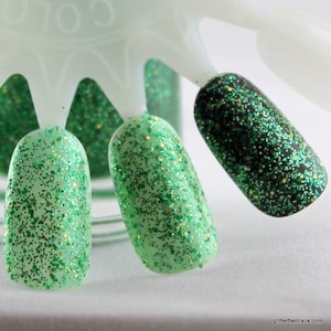 Emerald City - Green and Gold Glitter Nail Polish St Patty&#39;s Day polish St Patrick nail 5 free nail polish handmade indie nail polish vegan