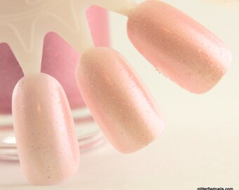 Spun Sugar - Baby Pink Cotton Candy Pink Iridescent Glitter Nail Polish Pale Pink Nails