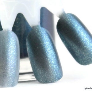 Tempest Navy Blue Color Shifting Nail Polish 5 free nail polish handmade indie nail polish vegan cruelty free blue green gold image 3