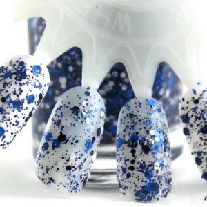 Punt Return - Blue and White Glitter Nail Polish Team Spirit 5 free nail polish vegan cruelty free Colts nail colors Cowboys