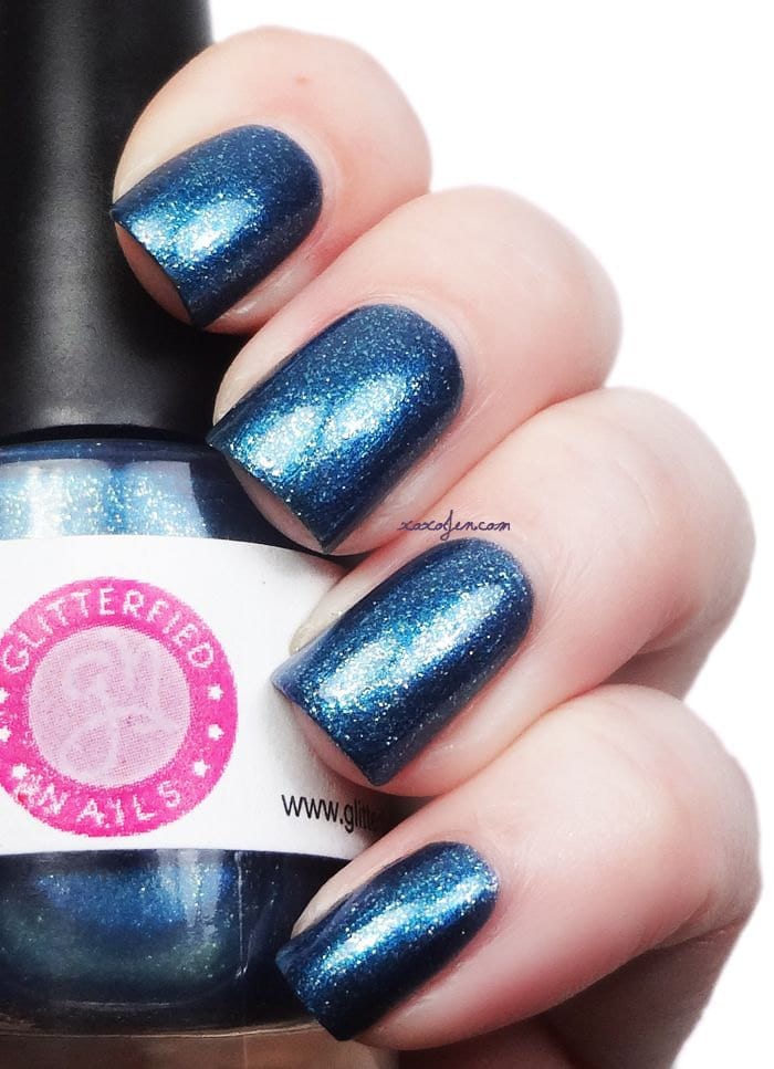 Tempest- Navy Blue Color Shifting Nail Polish 5 free nail polish handmade indie nail polish vegan cruelty free blue green gold