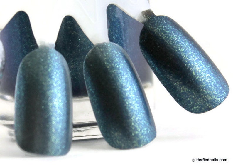 Tempest Navy Blue Color Shifting Nail Polish 5 free nail polish handmade indie nail polish vegan cruelty free blue green gold image 5