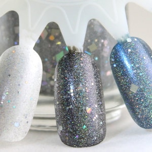Silver Lining Silver Holographic Glitter Nail Polish 5 free nail polish handmade indie nail polish vegan cruelty free nail polish