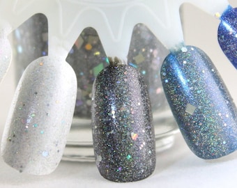 Silver Lining Silver Holographic Glitter Nail Polish 5 free nail polish handmade indie nail polish vegan cruelty free nail polish