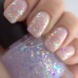 Shattered Opal - opalescent, iridescent, pastel rainbows, glitter nail polish, 5 free nail polish  vegan cruelty free nail polish