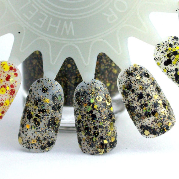 Hail Mary Schwarz Gold Glitter Nagellack Team Spirit Etsy